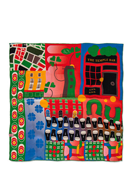 Dublin Desenli İpek Kadın Fular