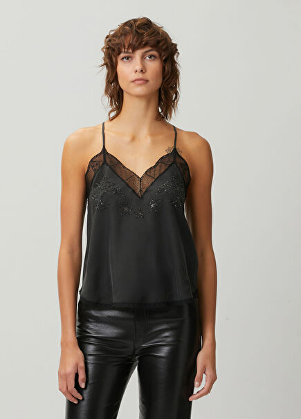 Christy Black Silk Tank Top