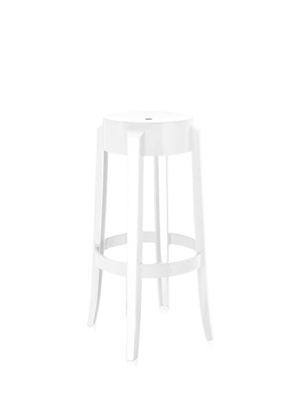 Charles Ghost Transparent White Stool