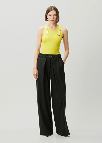 Regular Fit Black Wool Pants