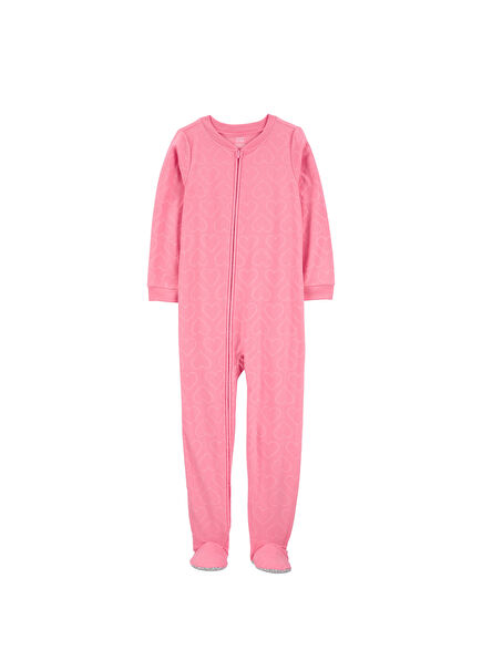 Pembe Fermuarlı Kız Çocuk Polar Uyku Tulumu