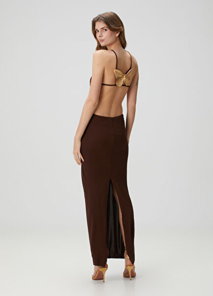 Carina Brown Maxi Evening Dress