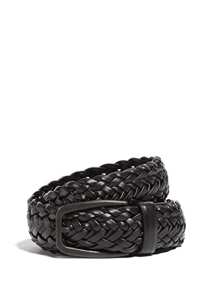 Black Men's Leather Belt