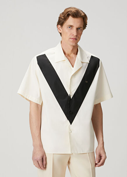 Siyah Beyaz Kısa Kollu Gömlek