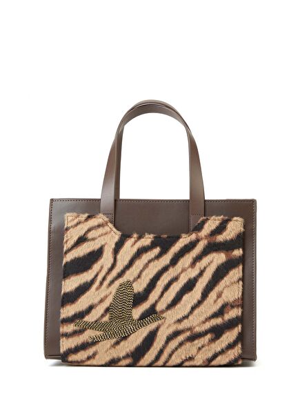 Tan Zebra Patterned Womens Bag