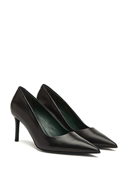 Kahverengi Deri Stiletto