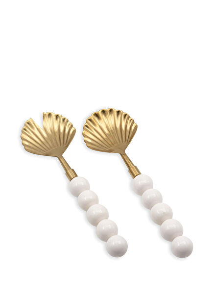 Ostrica Seramik Saplı Çelik 2'li Salata Servis Takımı 