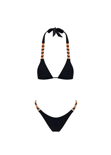 Endless Siyah El Örgüsü Detaylı Kadın Bikini Takımı