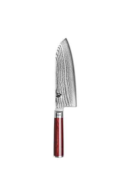 DM0717RD Shun Classic Limited Red Santoku Wide Chef's Knife