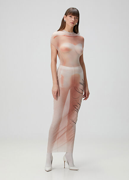 Le Classique Powder Maxi Tulle Dress