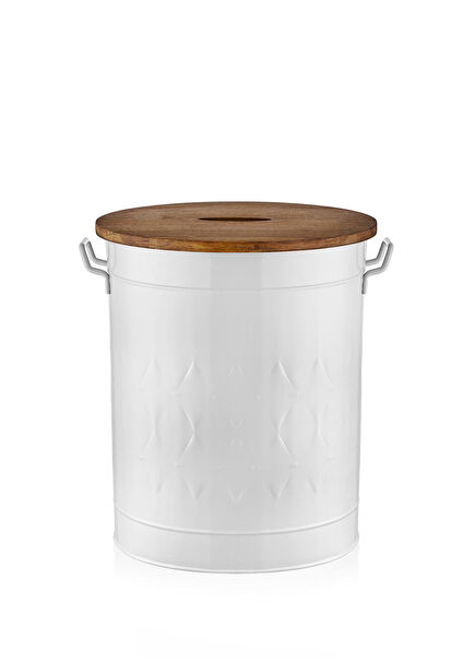 Prizma Galvaniz Beyaz Çamaşır Sepeti