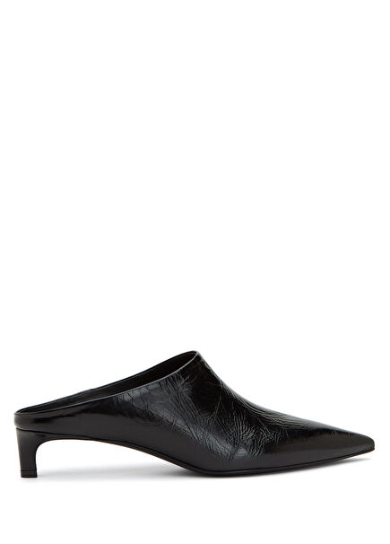 Black Women's Leather Slippers