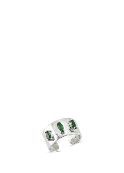 Troya Ring Green Marquise 925 Ayar Gümüş Zirkon Kadın Yüzük