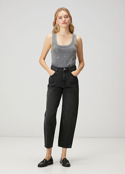 Siyah Basic Jean Pantolon