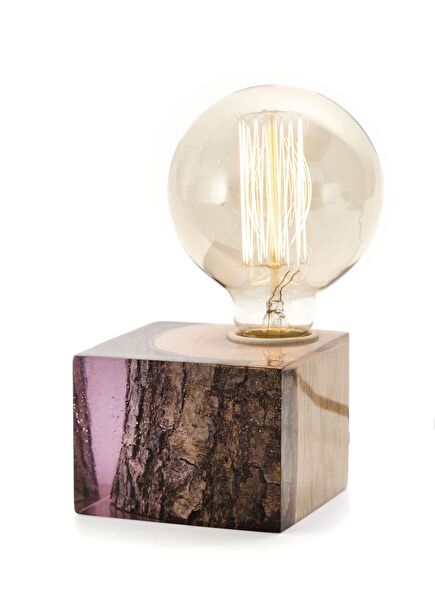 Mor Epoksi Masa Lambası