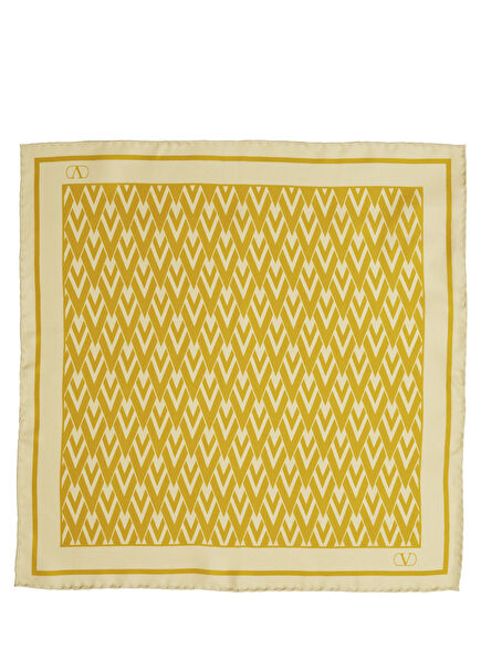 Toute La V Sarı 45x45 cm İpek Eşarp