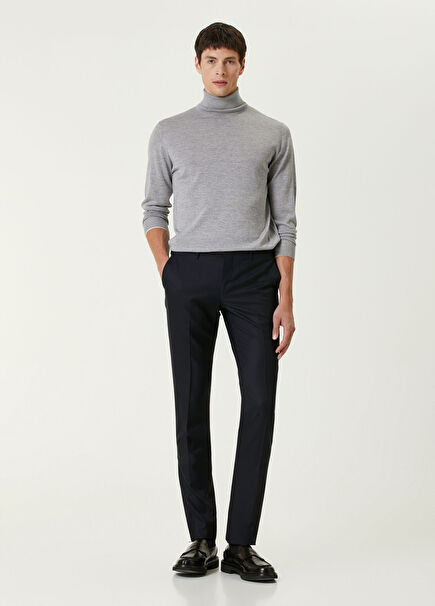 Navy Blue Wool Pants