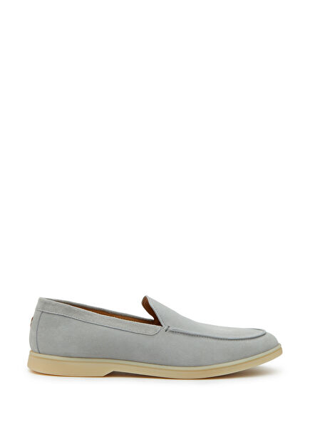 Açık Mavi Erkek Süet Loafer