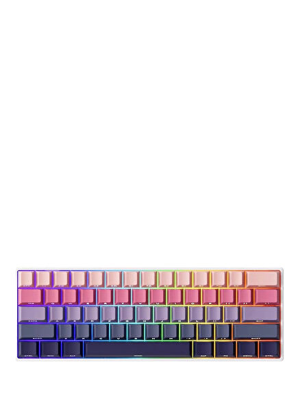 Monsgeek FUN60 Max Shine-Through Phantom Pink Hall Effect Manyetik Switch ARGB Kablosuz Hotswap Mekanik Gaming Klavye