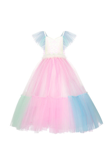Dreamy Pastel Pembe Mavi Kız Çocuk Prenses Kostüm