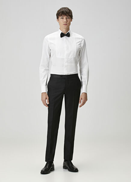 Black Wool Tuxedo Pants