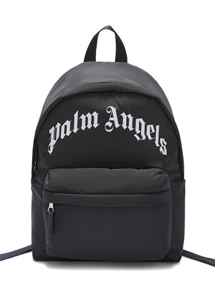 Black Logo Printed Backpack