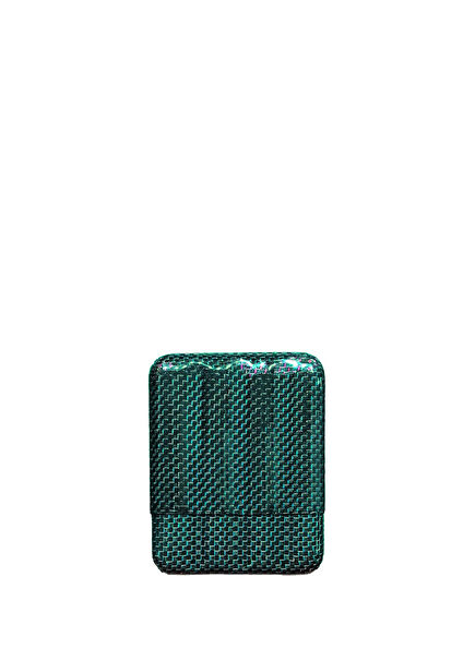 Titanium Carbon Fiber Toscanello Green 4-Pack Cigar Case