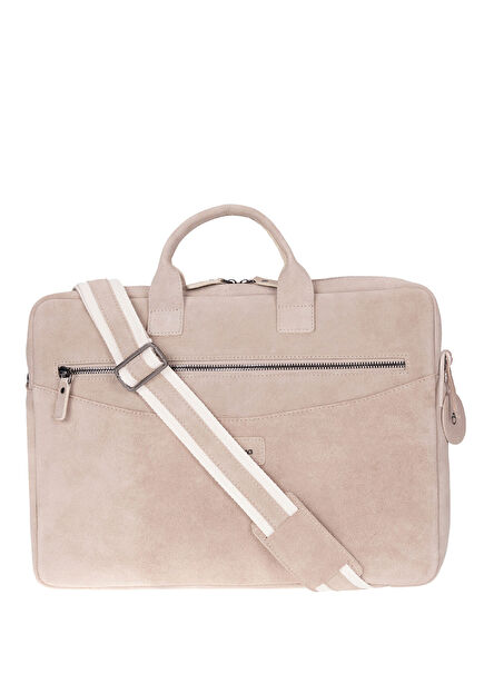 Mist Still Mink Suede Leather 15/16'' MacBook Laptop Bag