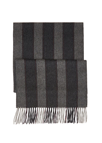 Black Grey Men's Cashmere Scarf