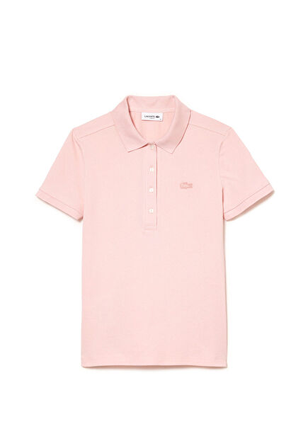 Slim Fit Pembe Polo Yaka Kadın T-Shirt