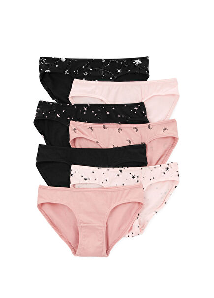 Patterned Girl's 7-Piece Panty Set