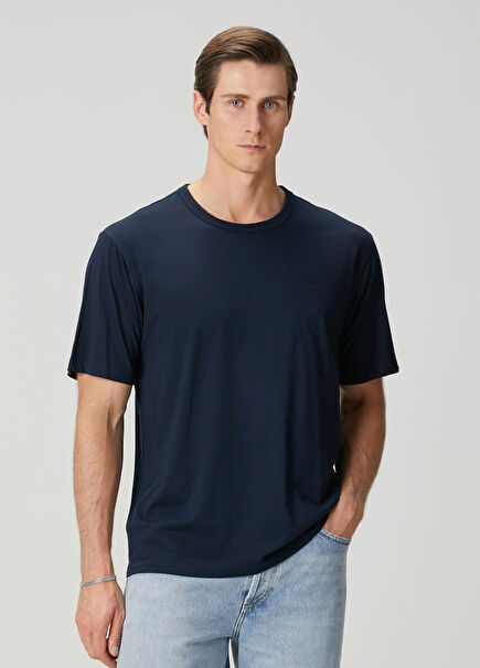 Lacivert Logo Baskılı T-shirt