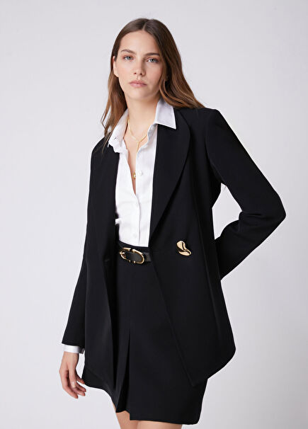 Black Double-Breasted Blazer