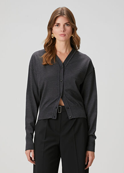 Dark Grey Wool Cardigan