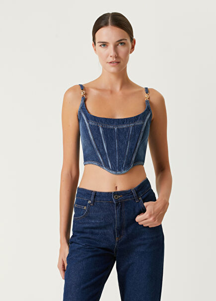 Medusa 95 Blue Denim Corset Bustier