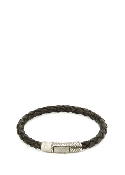 Black Men's Silver Bracelet