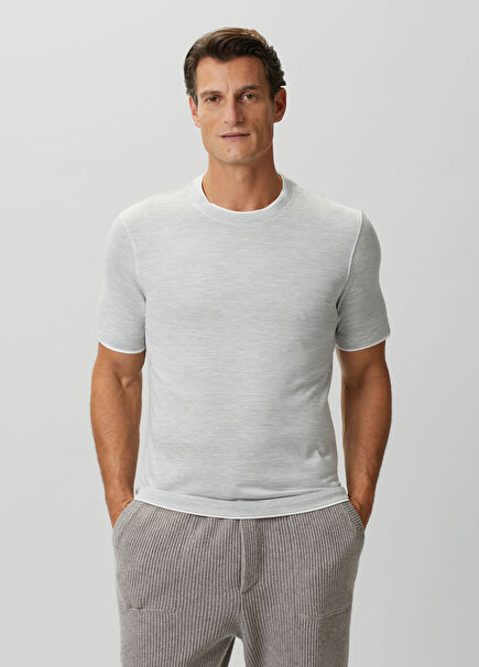 Light Grey Silk T-Shirt