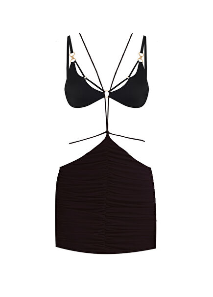 Nero Black Women's Bikini and Skirt Set