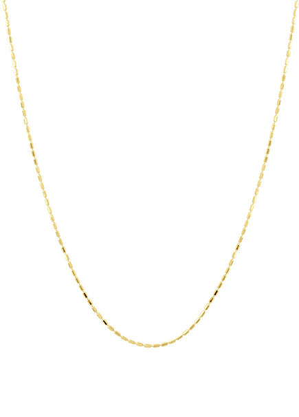 Cylinder 14K Gold Men's Chain Necklace