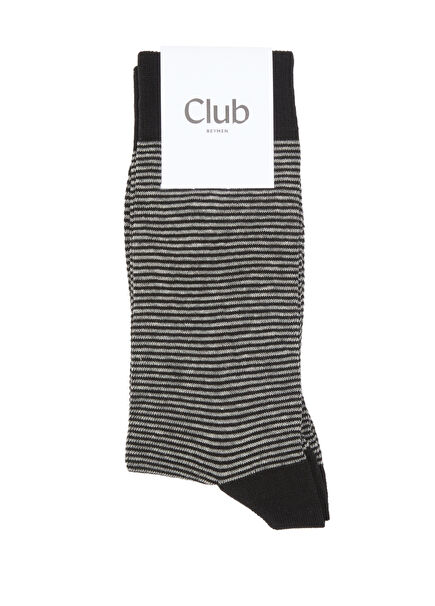 Black Cream Striped Men's Socks