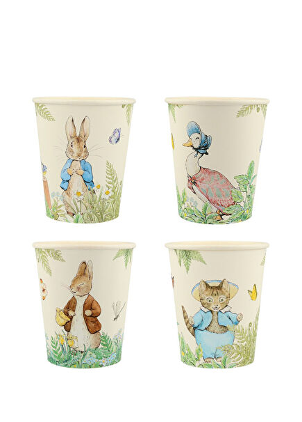 Peter Rabbit Bahçede 8'li Kağıt Parti Bardağı