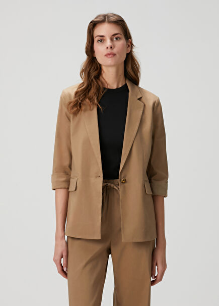 Camel Linen Blazer