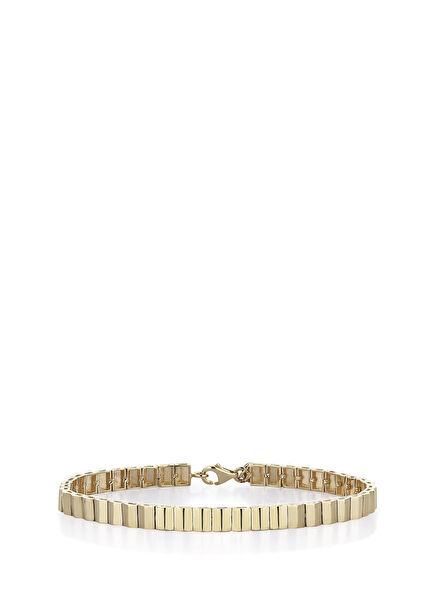 Twisted Bangle 14 Ayar Pembe Altın Kadın Bileklik