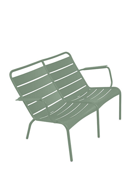 Luxembourg Duo Low Green Metal Double Chair