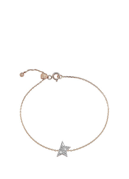 Yıldız Detaylı Kadın Altın Bileklik