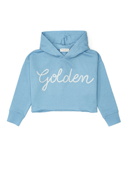 Blue Hooded Girls Sweatshirt