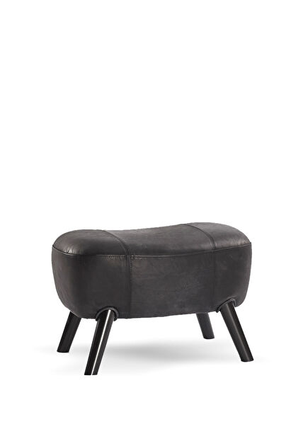 Momo Utter Deri Siyah Puf