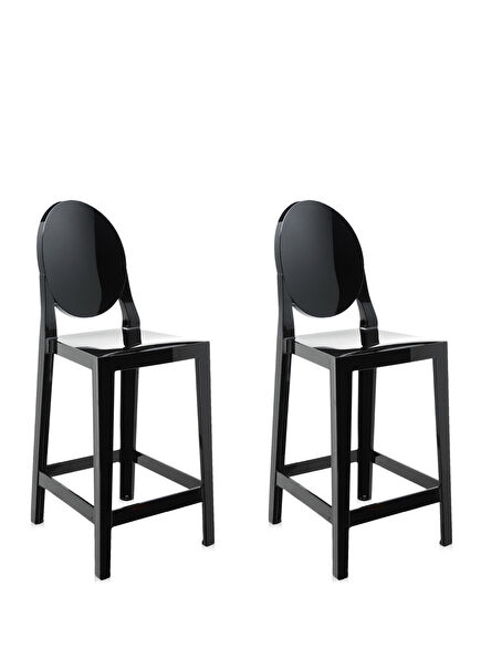 One More Glossy Black Bar Stool