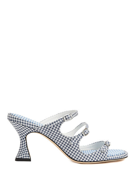 Kitty Blue White Gingham Women's Slippers