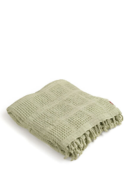 Solid Yeşil Tencel Pamuk King Size Pike 240 x 220 cm